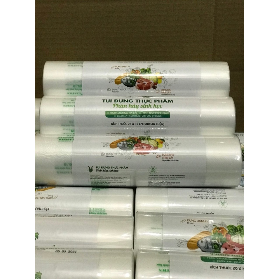 (Flash Sale) Túi đựng thực phẩm phân hủy sinh học ECO cuộn 500gr - Amina