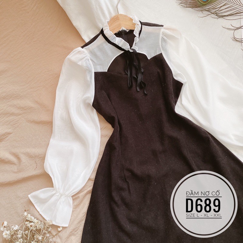 Bigsize Đầm nơ cổ D689