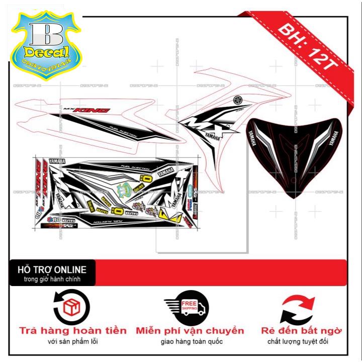 ( Quí khách vui lòng mang ra tiệm cho thợ dán ) Tem EXCITER 2011 MX TRẮNG ĐEN [Bi Decal]