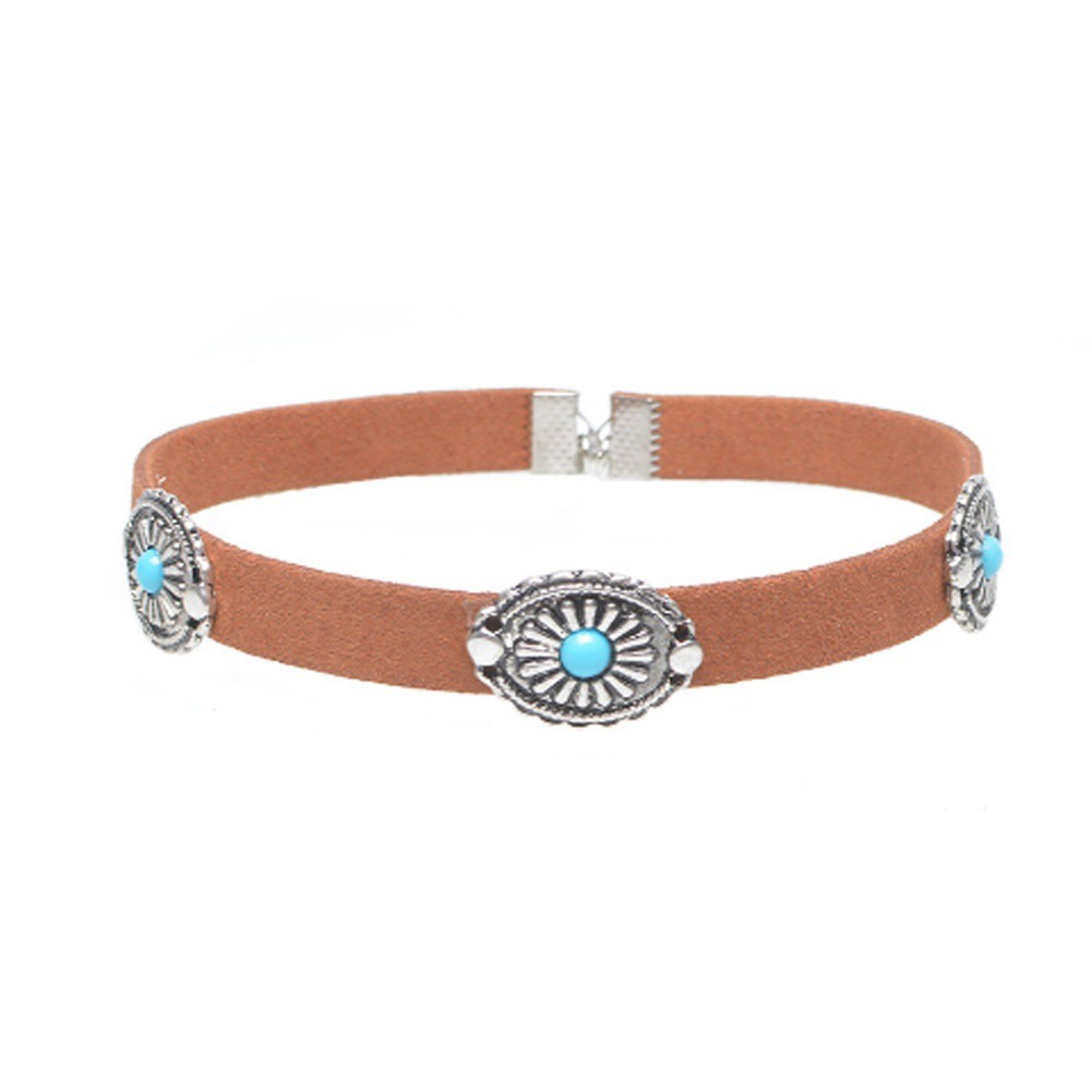 Vòng choker da Vintage cá tính cho nữ