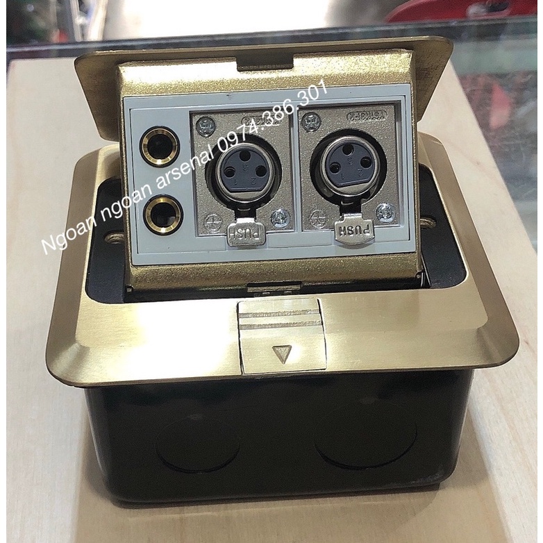 Ổ cắm điện + mạng âm sàn+ canon xlr+ 6 ly+ speakon