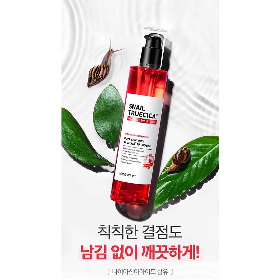 Nước Hoa Hồng Cân Bằng Da, Giúp Da Săn Chắc Chiết Xuất Ốc Sên Some By Mi Snail Truecica Miracle Repair Toner 135ml