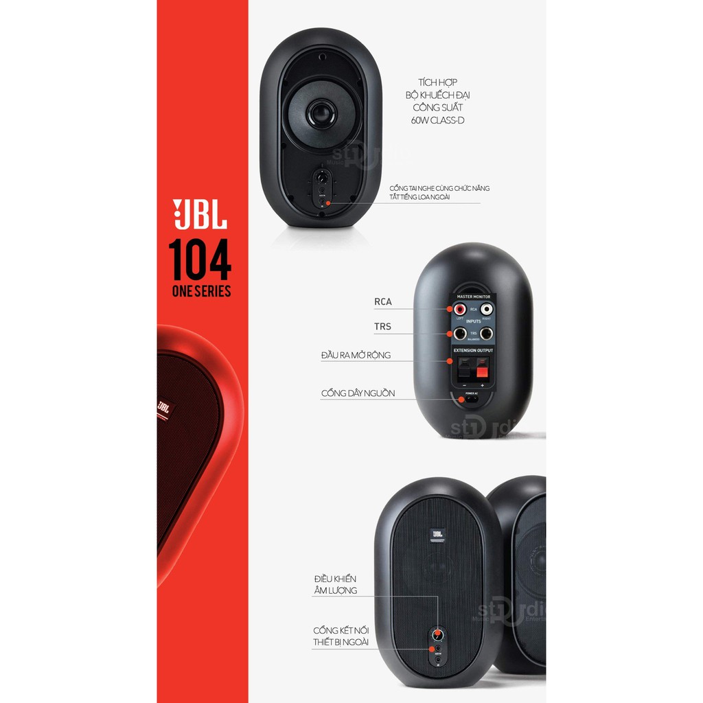 【Chính hãng】 Loa kiểm âm JBL 104, Monitor Studio Music BẢO HÀNH miễn phí trong 01 năm (trừ phụ kiện)