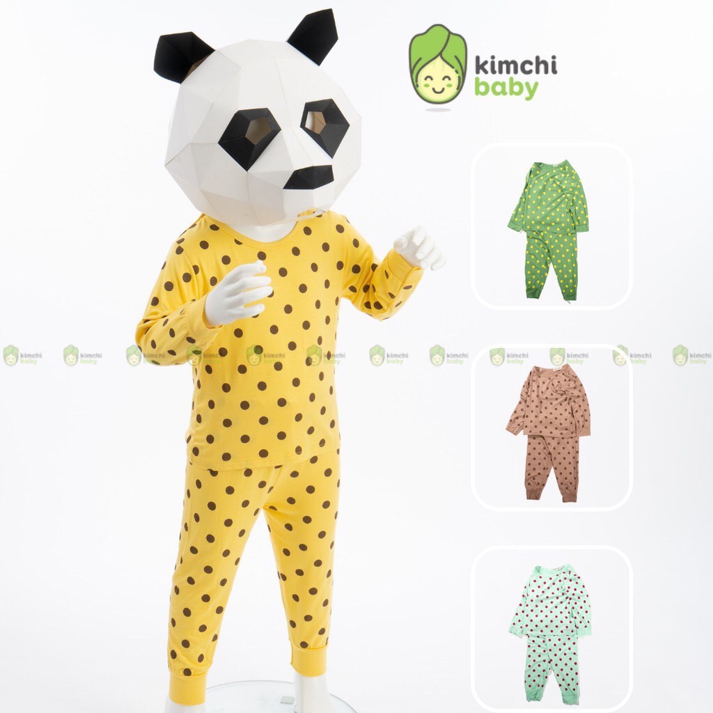 [Bé 7-19kg] Bộ tay dài thun lạnh Minky Mom chấm bi cho bé trai bé gái từ 7-19kg