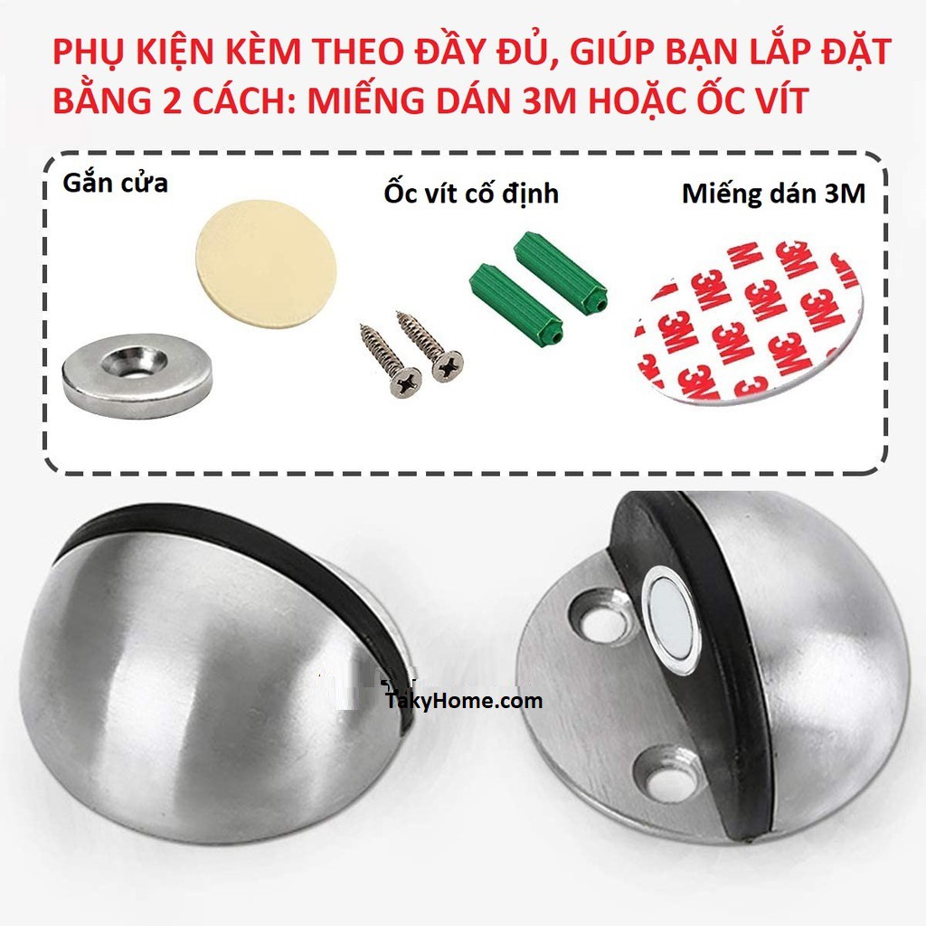 Chặn Cửa Bán Nguyệt, Chặn Cửa Nam Châm Dán Sàn Giúp Hạn Chế Va Đập Cho Cánh Cửa, An Toàn Cho Trẻ Nhỏ. TakyHome 1200