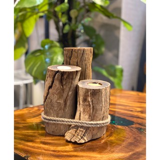 Chân Nến Gỗ Lũa Tự Nhiên 100%