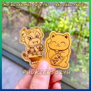 Miếng dán điện thoại mạ vàng Mèo Thần Tài - RỒNG thần tài 2024 rước lộc vào nhà