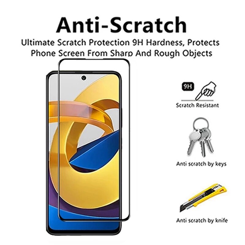 Kính cường lực 2 trong 1 bảo vệ ống kính máy ảnh cho Xiaomi Poco M4 Pro M3Pro Xiomi Poco M4 M3 X3 Pro