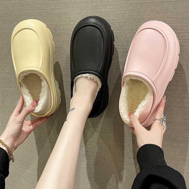 Tikp Giày nữ Giày cao gót Giày nam Dép Dép Bông Không thấm nước Nữ Đi Trong Nhà Chống Trượt Giữ Ấm Chân Chống trơn trượt 5 Màu Size: 36-41