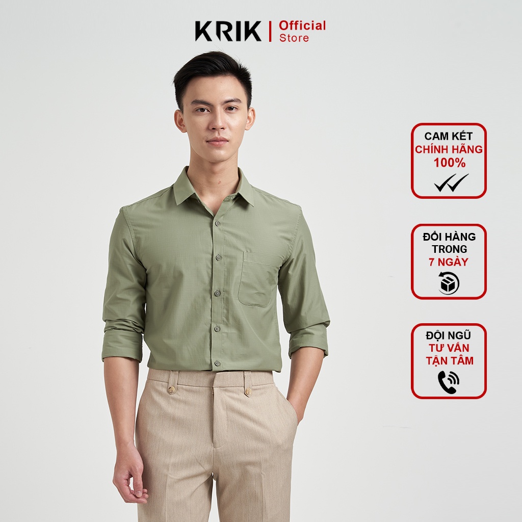 Áo Sơ Mi Nam Hàn Quốc Cao Cấp KRIK Dài Tay Form Slimfit 2037