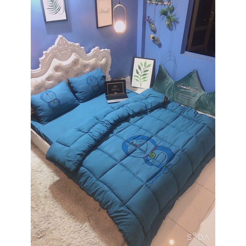 Trọn bộ chăn ga gối đũi trần phao siêu to được chọn màu