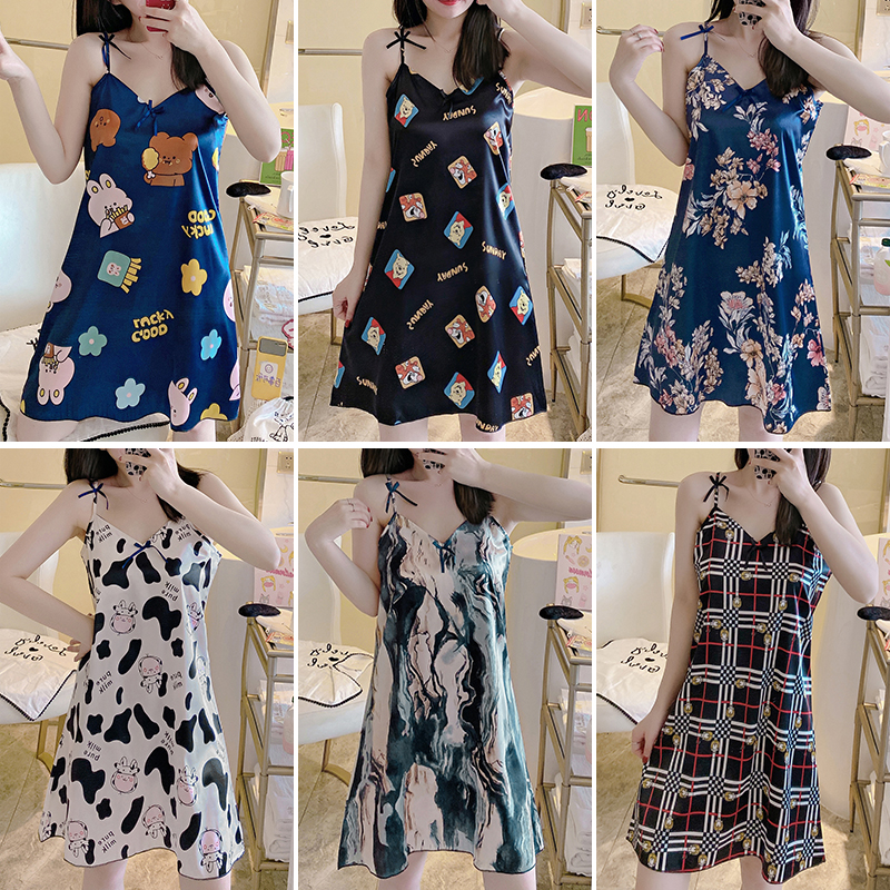 Đầm Ngủ Hai Dây Vải Lụa Có Mút Đệm Ngực Cho Nữ | BigBuy360 - bigbuy360.vn