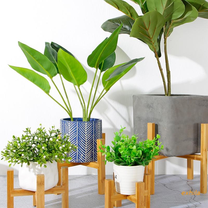 Giá đỡ chậu hoa/ cây cảnh bằng gỗ bốn chân độc đáo trang trí nhà cửa/ sân vườn