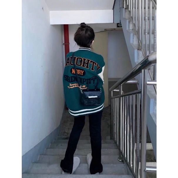 Áo Khoác Varsity Hoạ Tiết Thêu