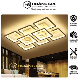 Đèn Ốp Trần - Đèn LED mâm ốp trần hiện đại trang trí phòng khách,phòng ăn- Đèn Led 8 cánh vuông, Có điều khiển phân tầng