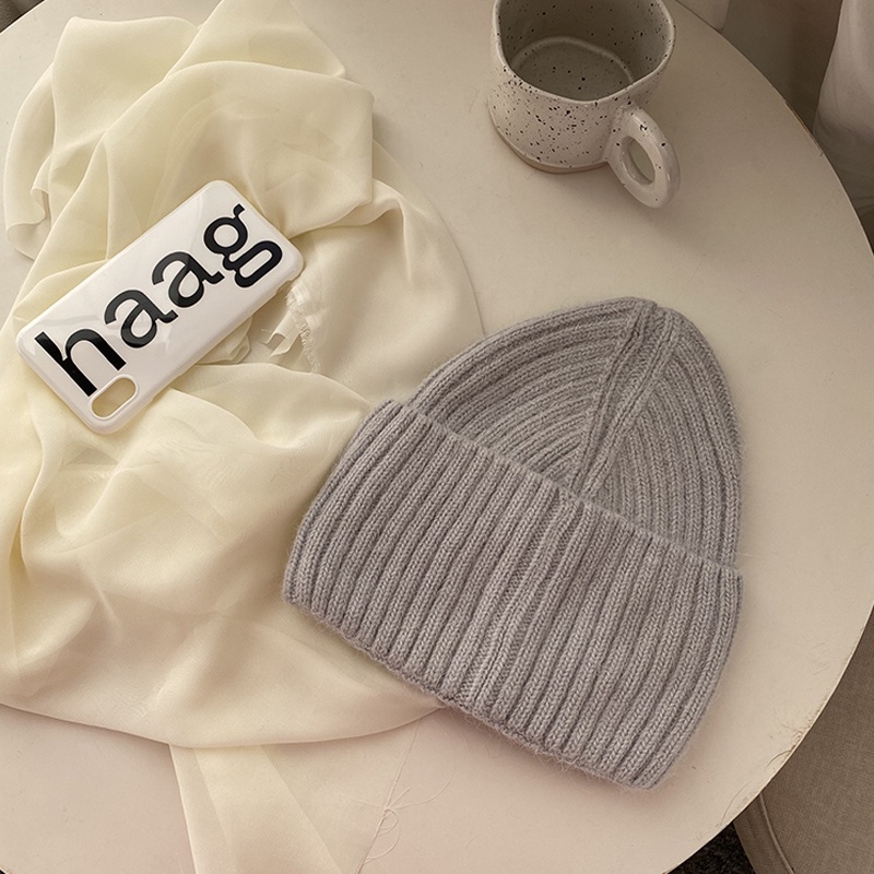 Mũ Len Lông Thỏ Màu Trắng Ấm Áp Thời Trang Mùa Đông Phong Cách Hàn Quốc Mới Dành Cho Học Sinh Cặp Đôi