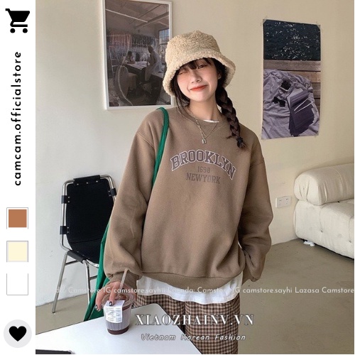 Áo Nỉ Form Rộng BROOKLYN NEWYORK 1698 Basic Dành Cho Nam Nữ Camstore