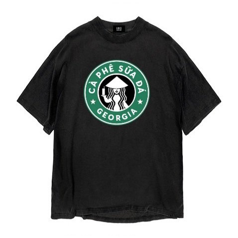 Áo thun cổ tròn in CÀ PHÊ SỮA ĐÁ/ ĐEN ĐÁ - Cotton cao cấp