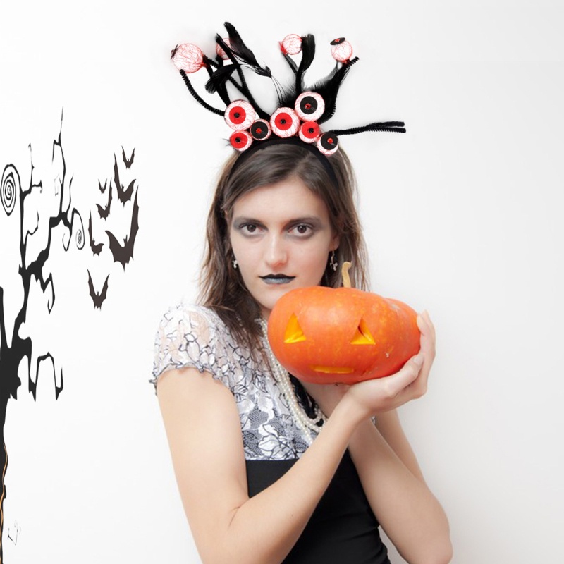 Băng Đô Cài Tóc Hình Đôi Mắt Máu Meth Dễ Phối Đồ Trang Trí Lễ Hội