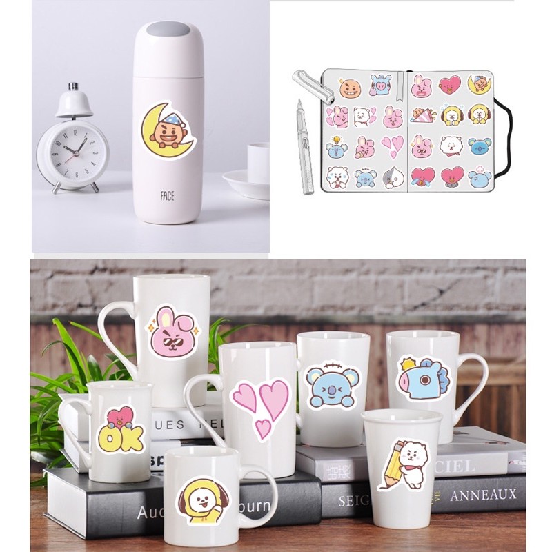 [A13] 10 Sticker  BTS - BT21 Dán Tập Vở, Sổ Tay, Decor Bàn Học...Ins Giasico