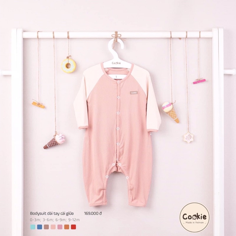 Bodysuit dài tay cài giữa Cookie