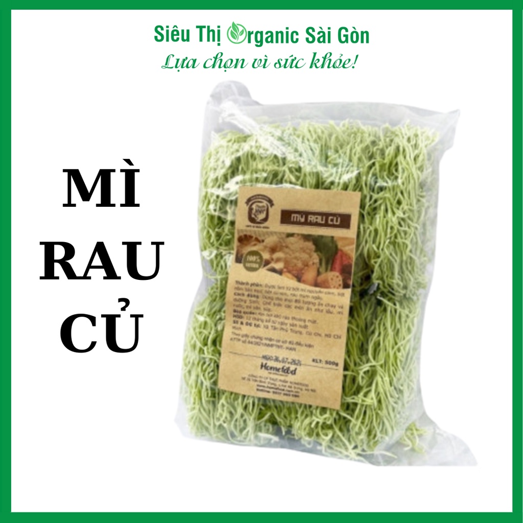 Mì rau củ Homefood 500gam, 100% organic - Mì rau củ hữu cơ eat clean, mì ăn chay, thực dưỡng