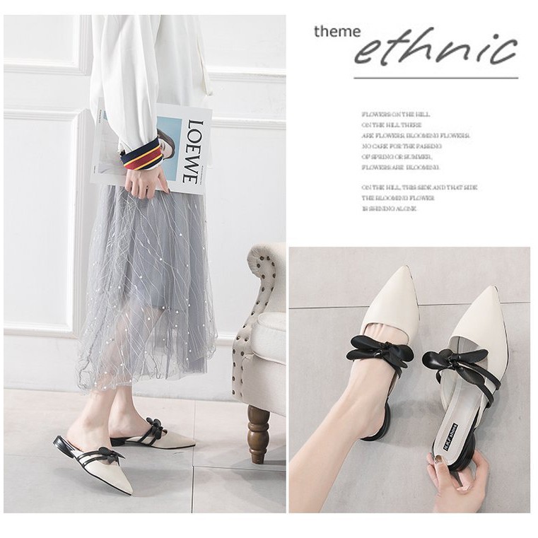 Dép sục nữ đính 2 nơ siêu xinh đủ size 36-39 