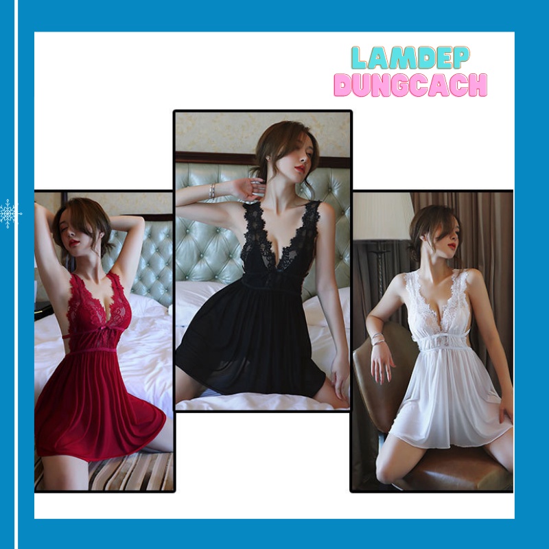 Đồ ngủ sexy gợi cảm kèm quần lọt khe xuyên thấu quyến rũ- Lamdepdungcach-VM1147 | BigBuy360 - bigbuy360.vn