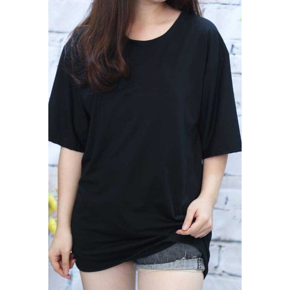 Áo thun trơn nam nữ phông trơn Unisex tay lỡ form rộng cổ tròn màu Đen, Trắng - ZADOAL FASHION