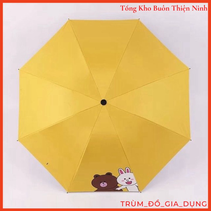 Ô dù gấp gọn che mưa cute mini hình gấu Brown dễ thương chống tia UV, ô gấp gọn gọn kute