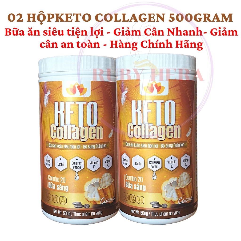 Giảm cân Keto Collagen KC02 – Bữa Ăn Siêu Tiện Lợi – Giảm Cân Nhanh – Giảm Cân An Toàn (02 Hộp 500GRAM)