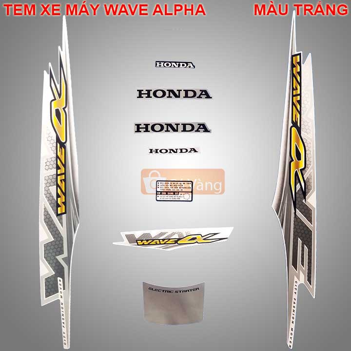 Tem xe máy Wave Anpha 2011 - MÀU TRẮNG, MÀU ĐỎ