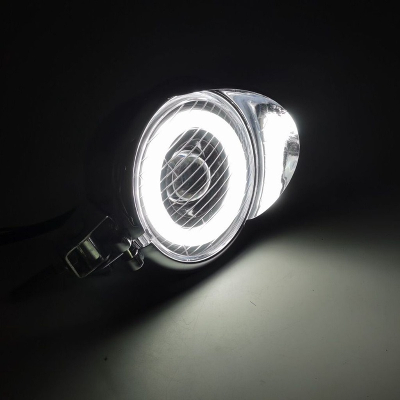 Đèn Pha LED Mắt Thiên Thần 12V Độ Sáng Cao Cho Xe Mô Tô