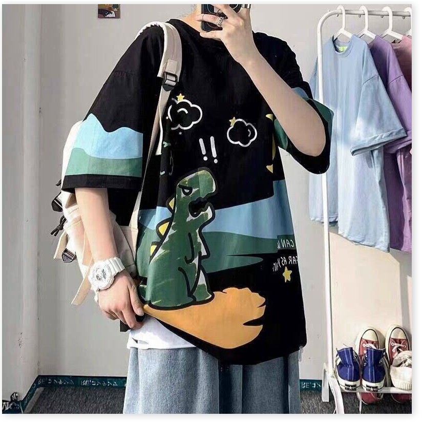 Áo thun tay lỡ form rộng KHỦNG LONG CỰC ĐẸP HOT HÈ TREND 2021 KOKO MI STORE