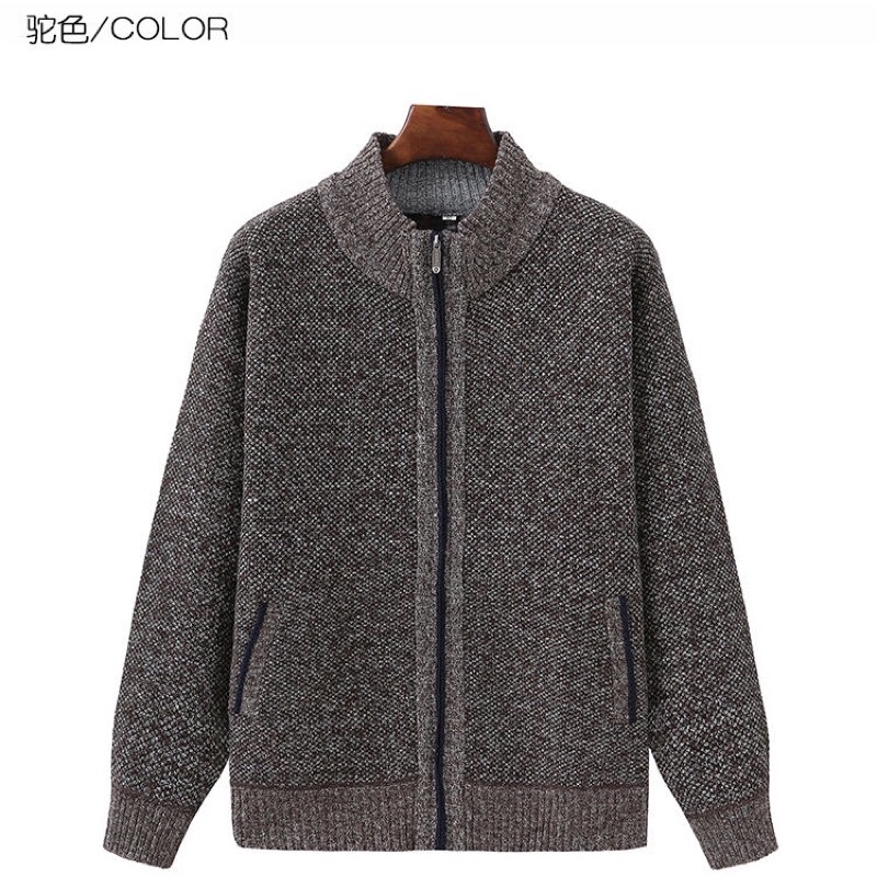 Áo khoác len lót lông siêu dày ấm áp cho người già trung niên