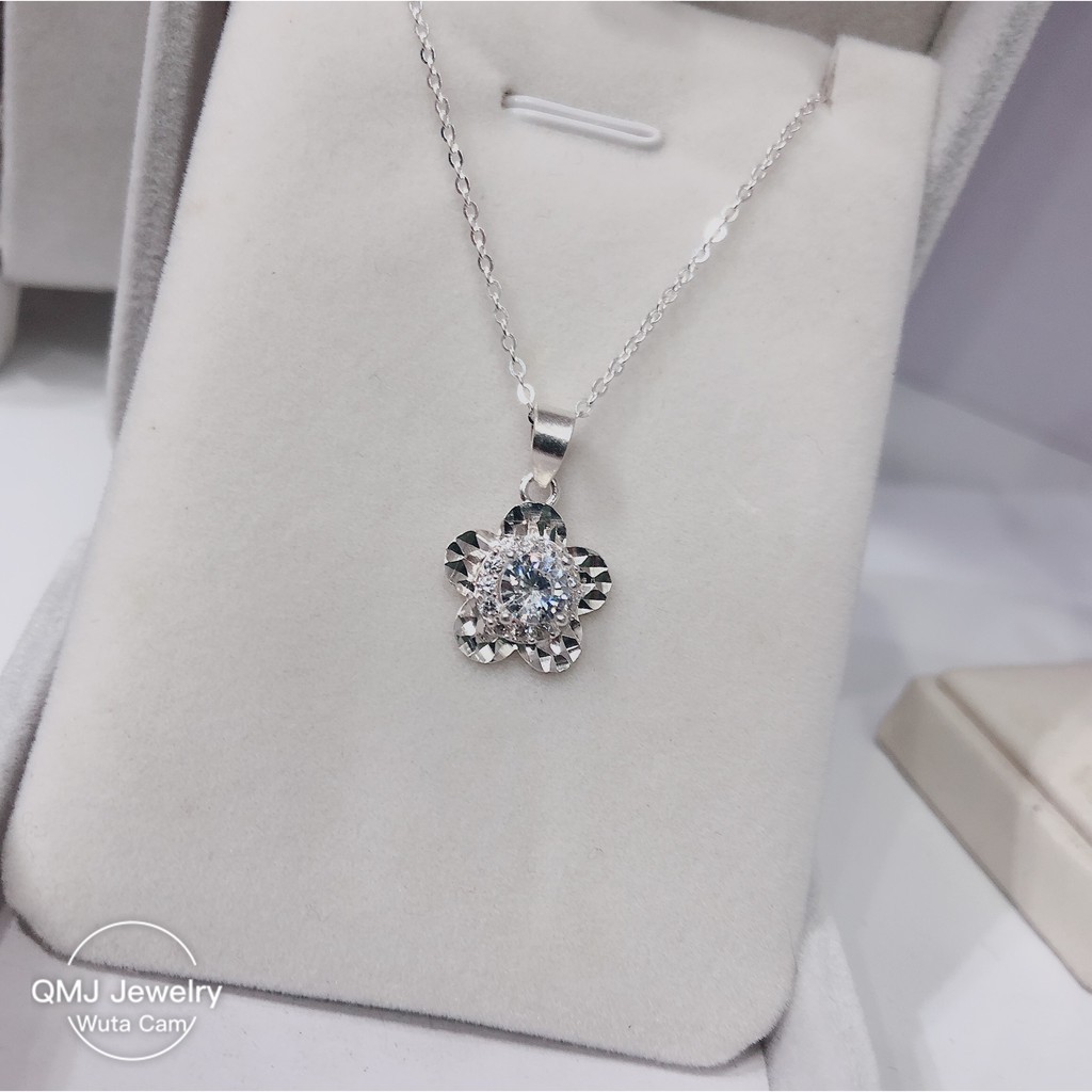 Dây chuyền bạc nữ 925 nạm đá Hoa mai QMJ - Q030