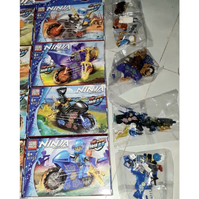 Lắp ráp 1 hộp Ninja61113 cưỡi xe mô tô có nhiều chi tiết bằng nhựa ABS