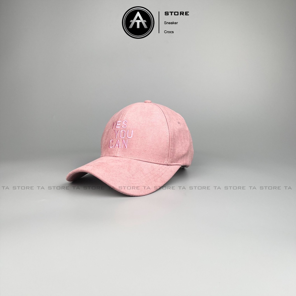 Mũ lưỡi trai thêu chữ Yes U Can chất nhung cao cấp