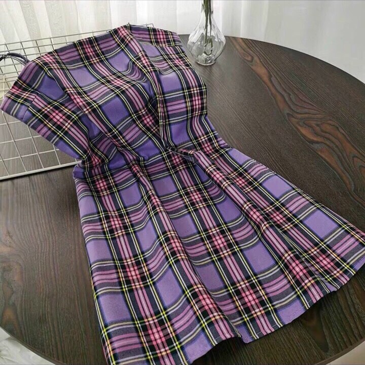 Đầm 2 Dây Nữ Phối Sọc Caro Dáng Lửng Thời Trang Mẫu Mới Siêu Hot | BigBuy360 - bigbuy360.vn