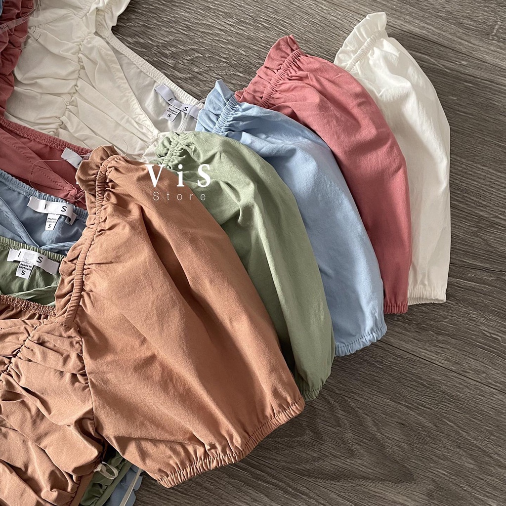 ÁO CROPTOP NỮ XẾP NHÚN NGỰC
