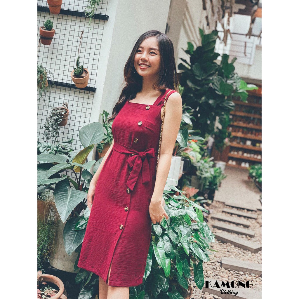 Đầm maxi nơ eo đũi thun KAMONG D017