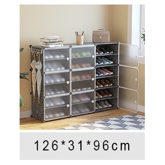 Tủ giày nhựa lắp ghép 9 ô 18 ngăn để 36 đôi giày dép.