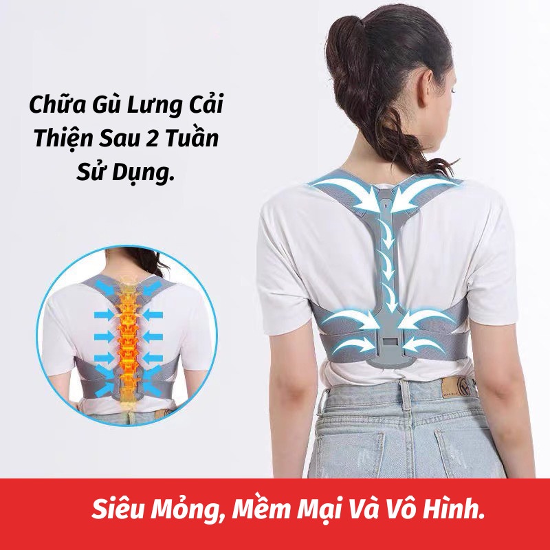 Đai Chống Gù Lưng Nam Nữ Đai Lưng Cột Sống Nam Nữ Thiết Kế Thông Minh Nâng Ngực Cho Nữ Hiệu Qủa Cao Đèn Rọi Ray Asaki