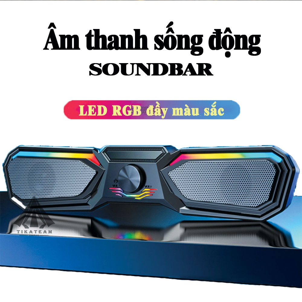 Loa máy tính Soundbar có Bluetooth LED RGB V-197, led màu cực ngầu, bass sống động, loa gaming