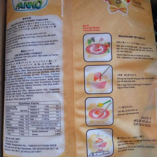 Bột chiên xù Panko Túi 1kg Loại bột vàng nhạt và bột 3 màu