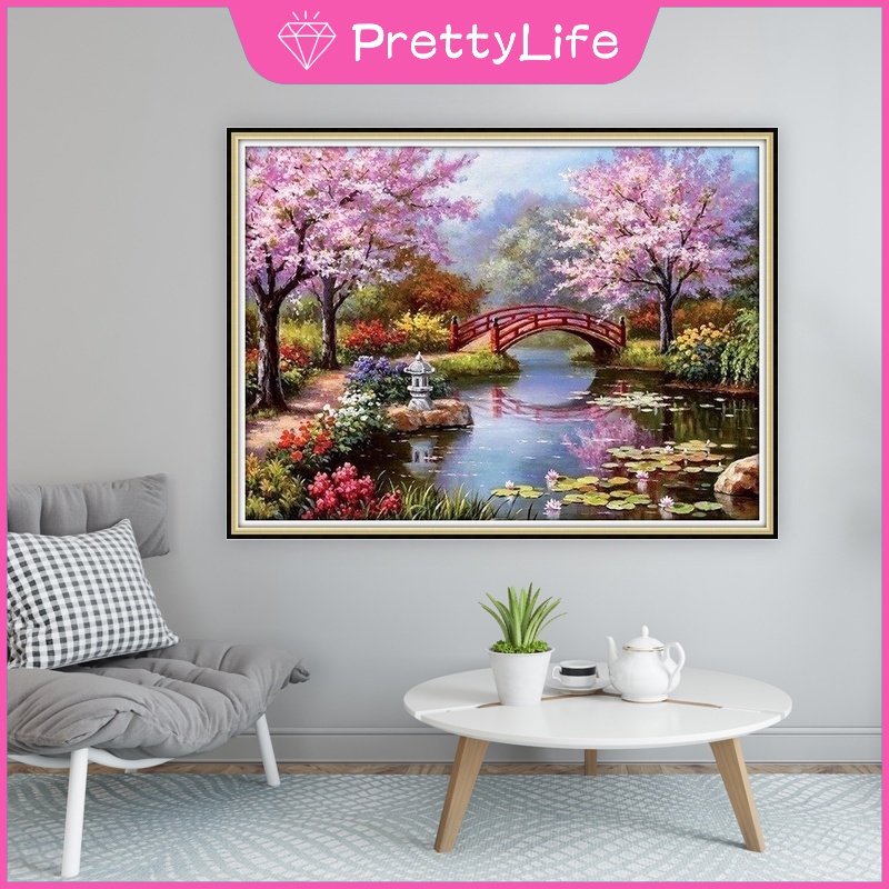 Tranh Đính Đá 5D Tự Làm Hình Phong Cảnh 80x60cm