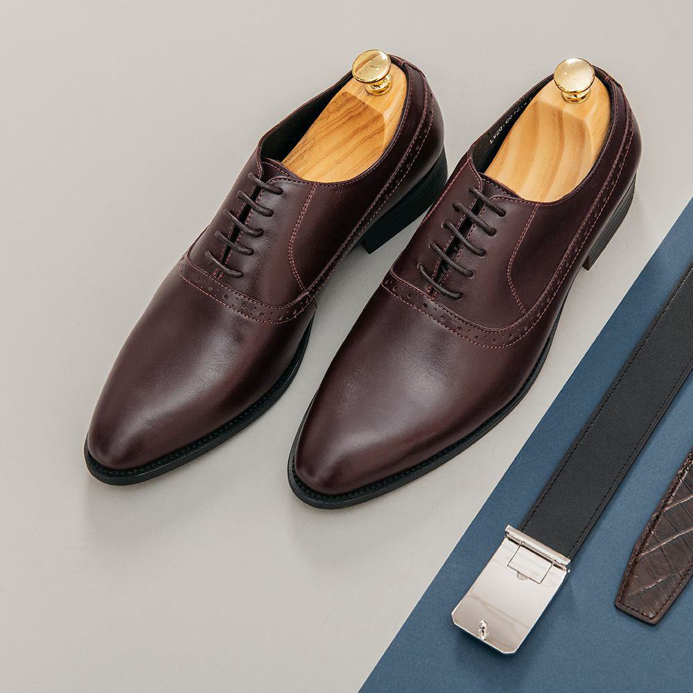 Giày tây nam buộc dây cao cấp kiểu dáng Oxford thời trang hàng hiệu Tâm Anh mã GNTA0012-N