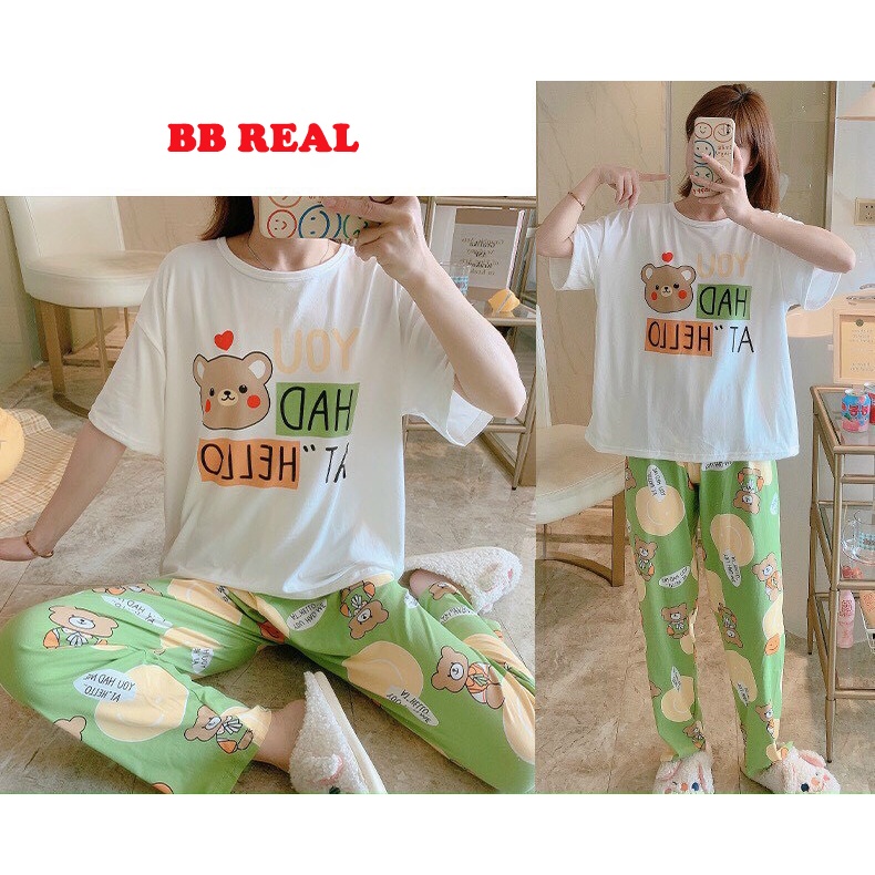 Đồ Bộ Nữ Mặc ở Nhà Bộ Đồ Ngủ Quần Dài Pijama Thun Lạnh Đẹp [CODE 41-44] Freesize Từ 45-55Kg - BB REAL | BigBuy360 - bigbuy360.vn