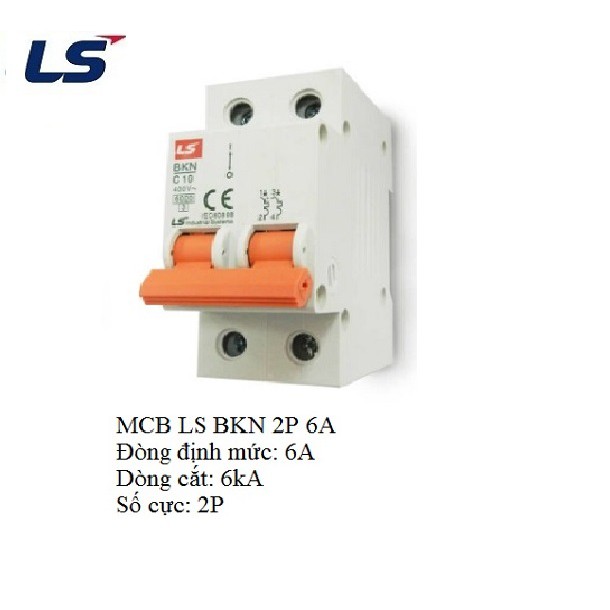 Cầu dao điện (APTOMAT) Át tép 2 Pha MCB LS BKN 2P 6-10-16-20-25-32A 6kA