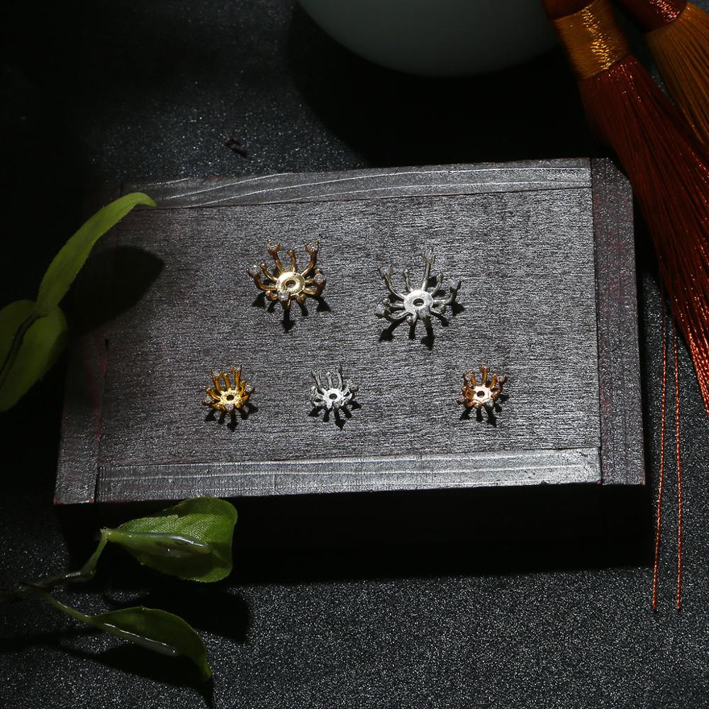 Nút đồng đính đá zircon BEADIA chèn giữ phụ kiện làm đồ trang sức thủ công